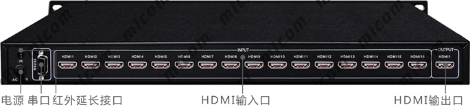 HDMI切换器16进1出接口